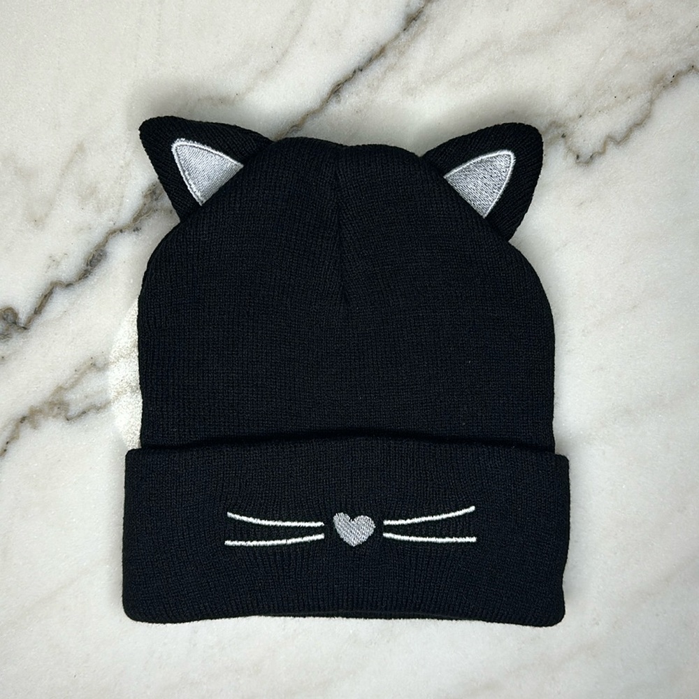 Black Cat Ear Winter Beanie 🐈‍⬛